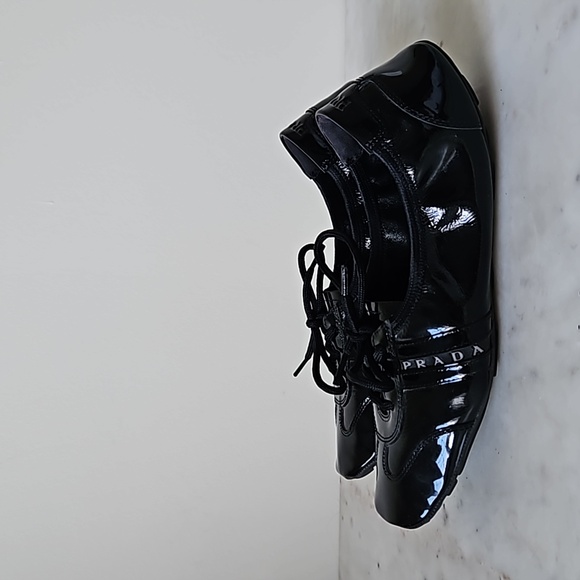 PRADA: Buffalo Dance black patent leather flats - Picture 2 of 9